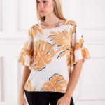 CURVA REMERA LUNA LINO ESTAMPADO