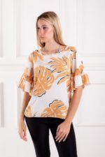 CURVA REMERA LUNA LINO ESTAMPADO