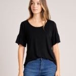 CURVA REMERA LUNA LINO LISO