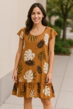 CURVA VESTIDO ATENA ESTAMPADO LINO